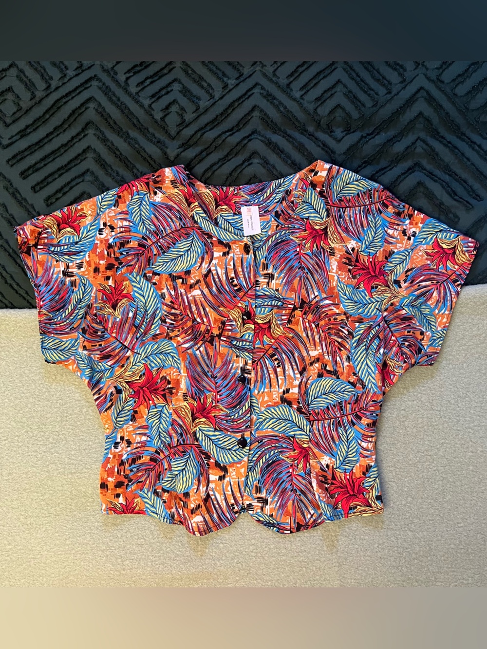 Vintage 1990s Tropical Print Blouse
